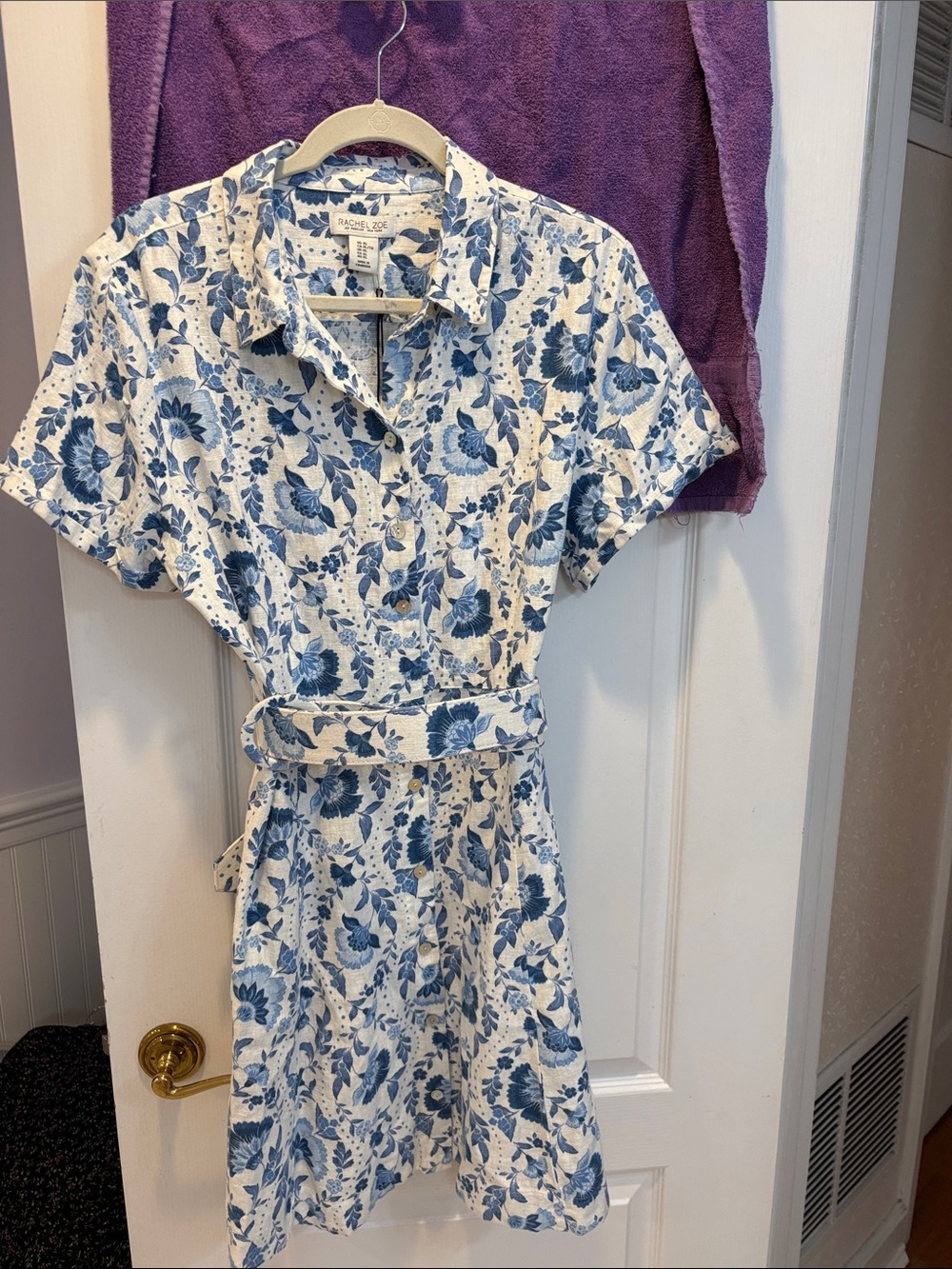 NWT Rachel Zoe White and Blue Floral Dress